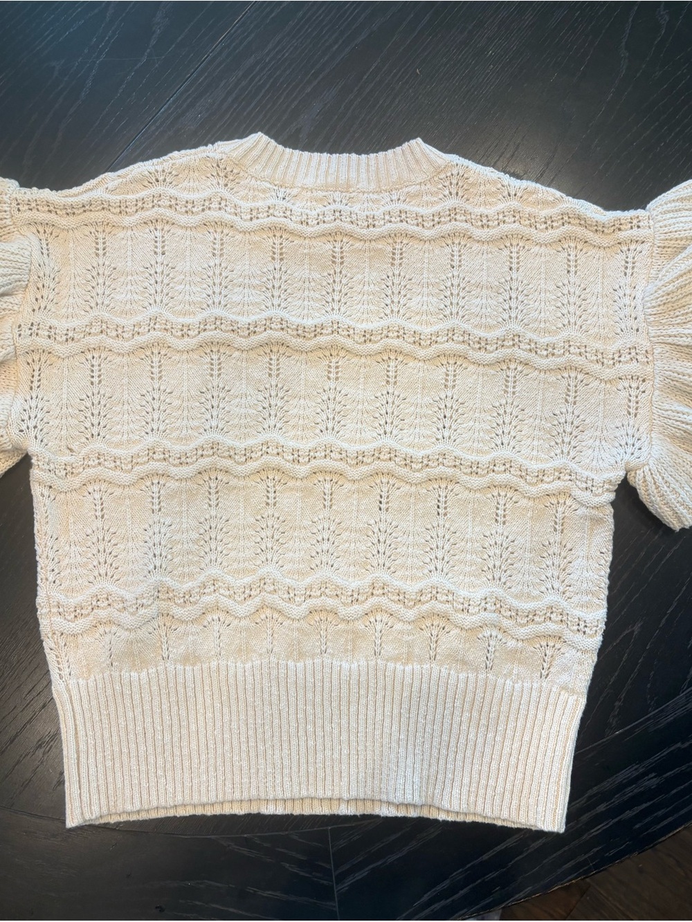 Treasure & Bond Home Cream Short-Sleeve Scoop-Neck Knit Sweater